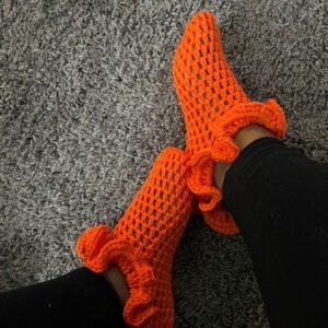 Handmade Crochet Ruffle Socks